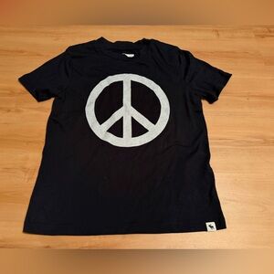 Abercrombie Kids Black Tee with Gray Peace Sign